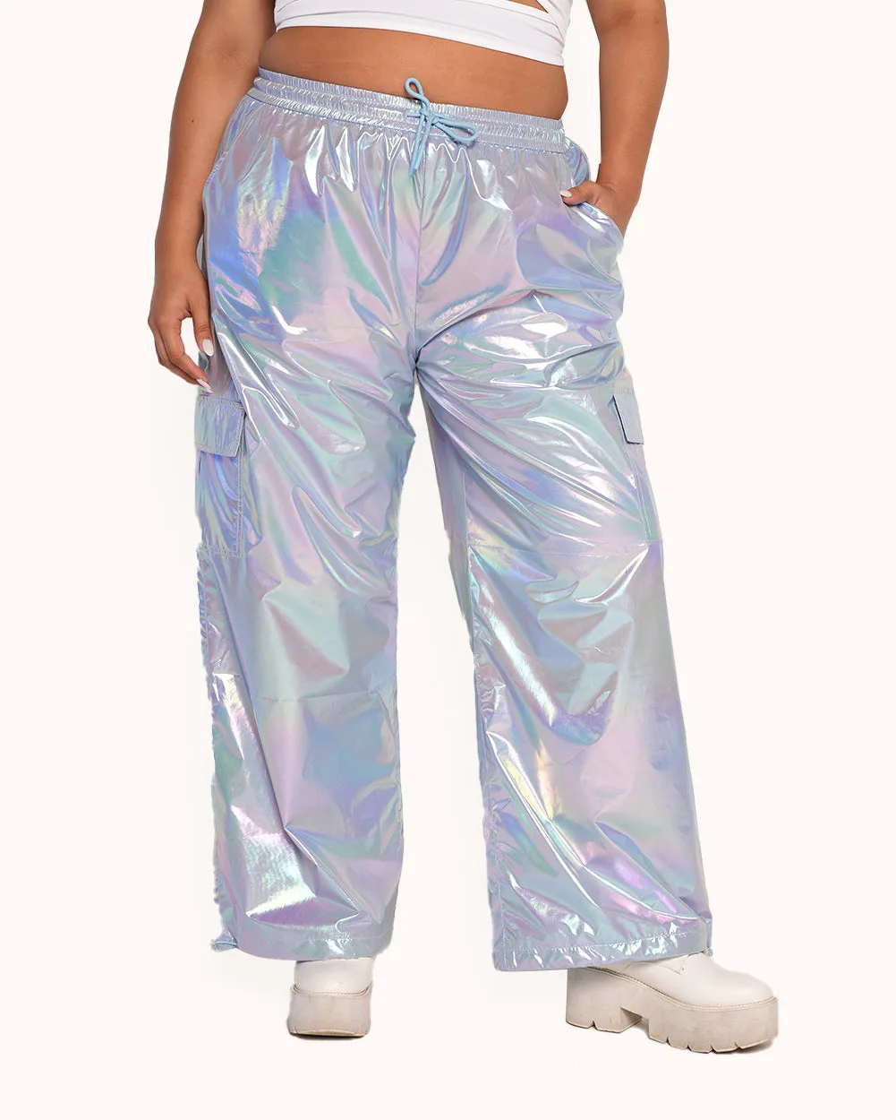 Heaven is a Hologram Iridescent Cargo Pants