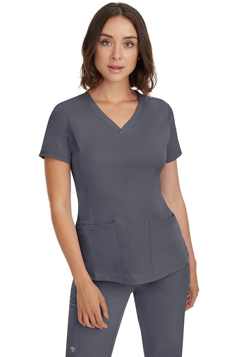 HH Works Women's Scrub Set Monica Top & Tall Rebecca Pant | Pewter