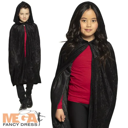 Kids Black Cape Versatile Costume Accessory