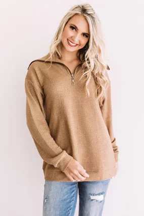 Kiss Me S'More Waffle Knit Pullover