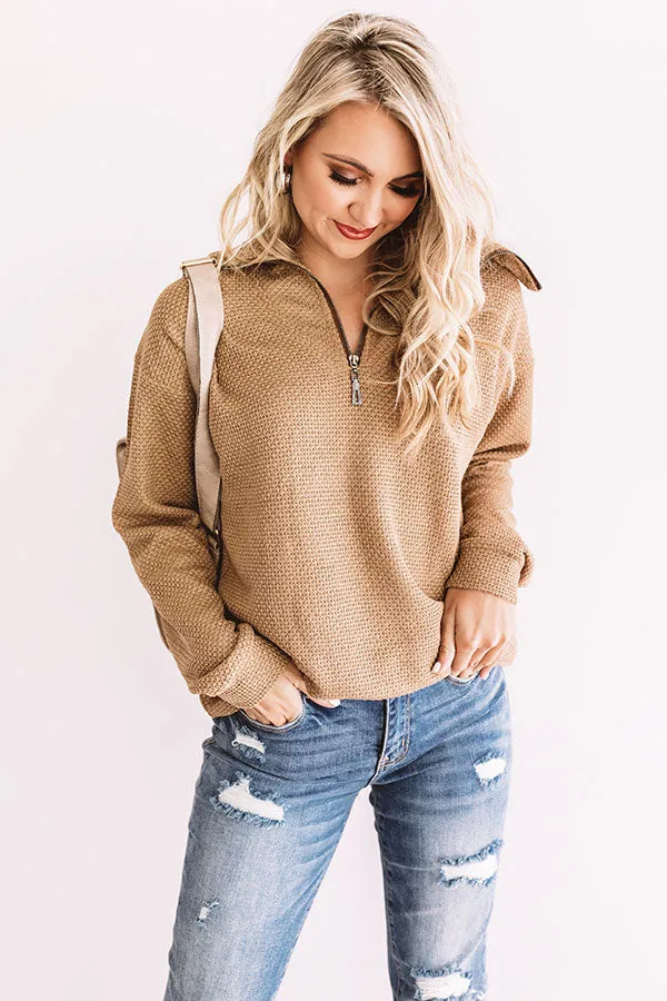 Kiss Me S'More Waffle Knit Pullover