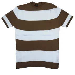 KNITWEAR SS BROWN STRIPE