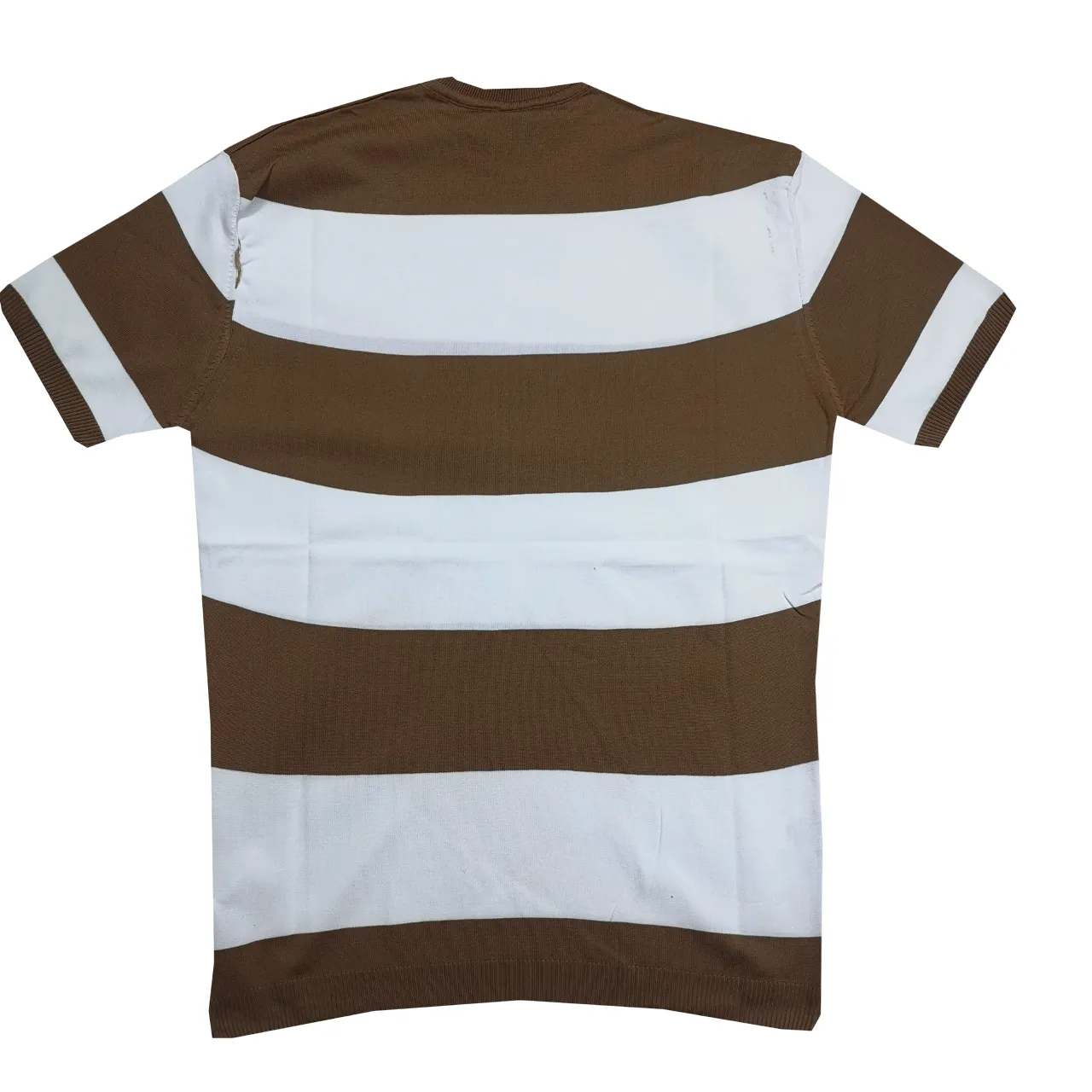 KNITWEAR SS BROWN STRIPE