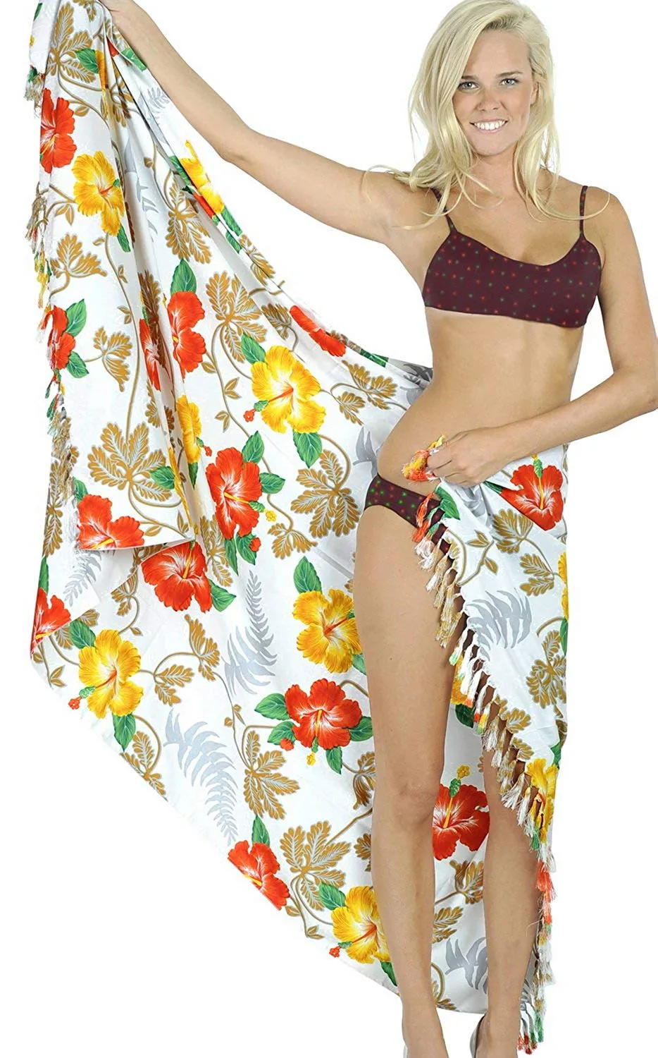 LA LEELA Women Beachwear Sarong Bikini Cover up Wrap Bathing Suit 15 ONE Size