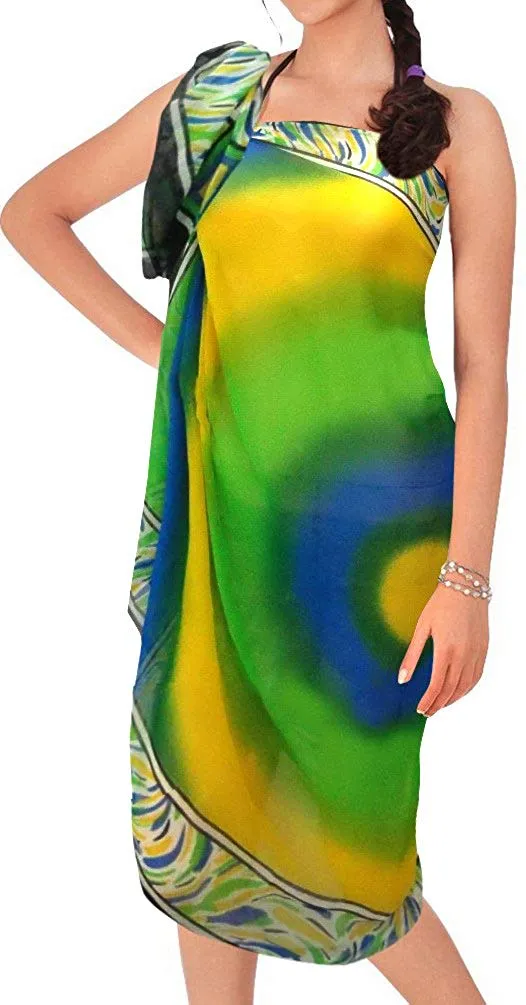 LA LEELA Women's Beachwear Bathing Sarong Bikini Cover up Wrap Dress 19 ONE Size