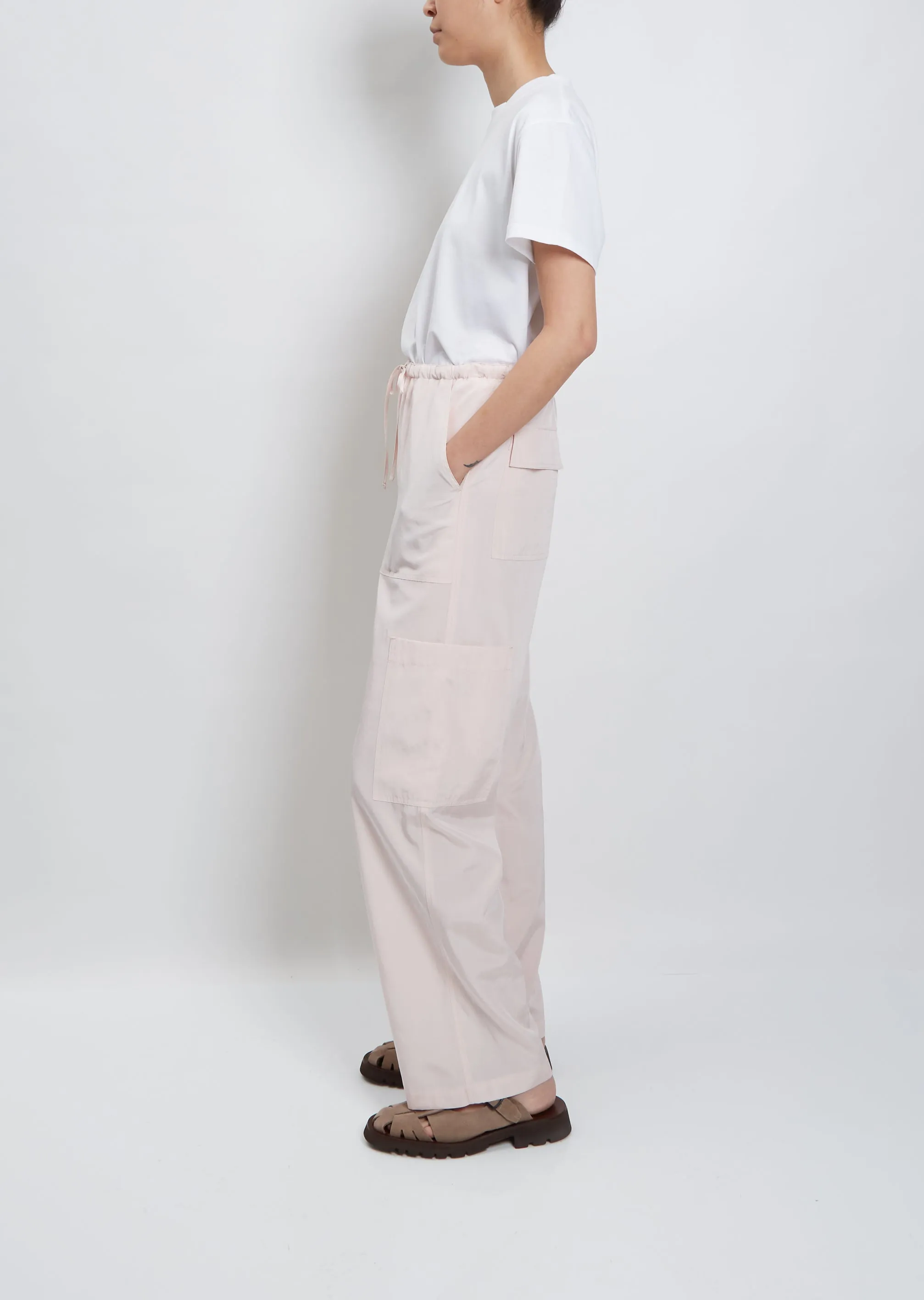 Light Sleek Silk Nylon Pants