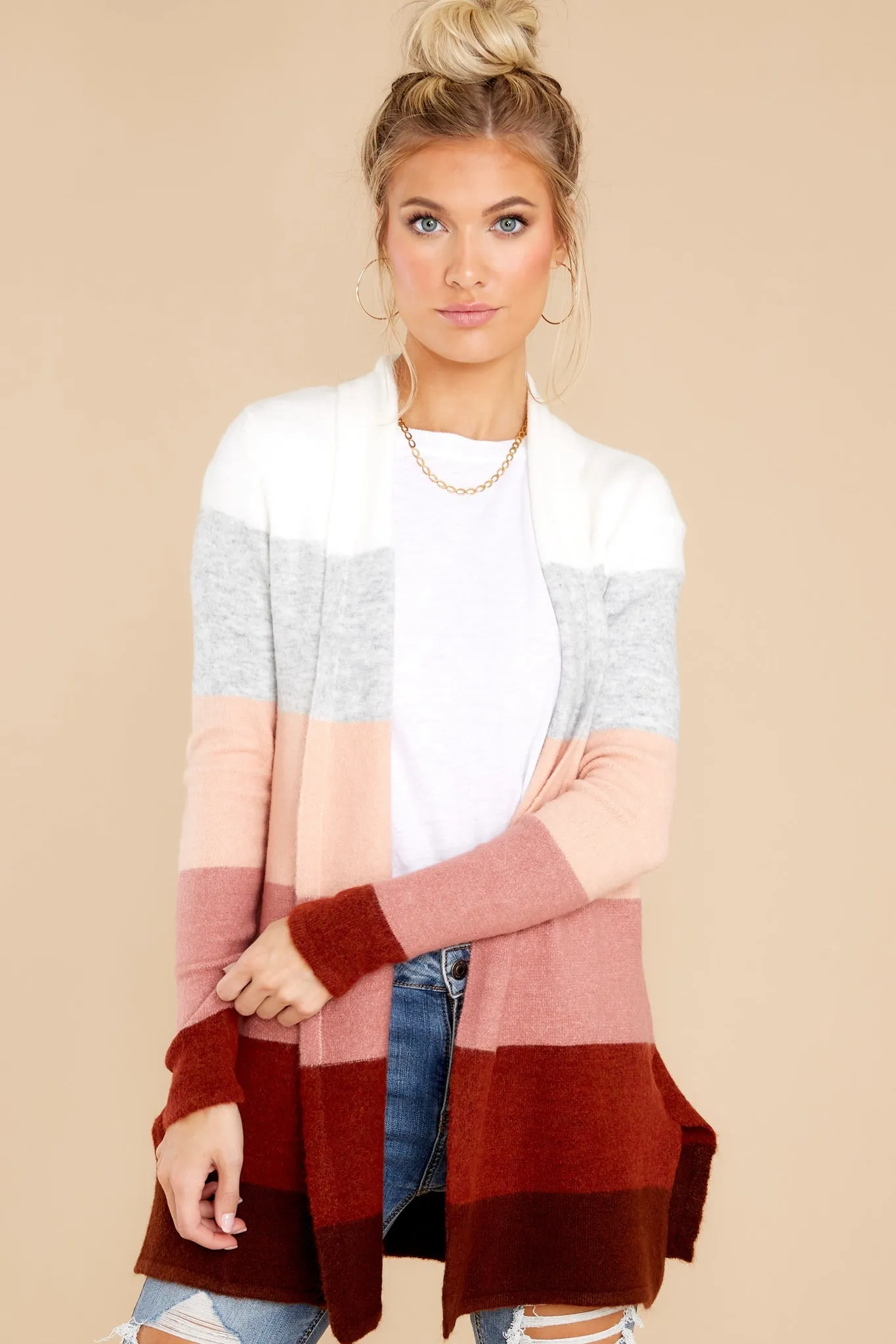 Line Leader Grey Colorblock Cardigan