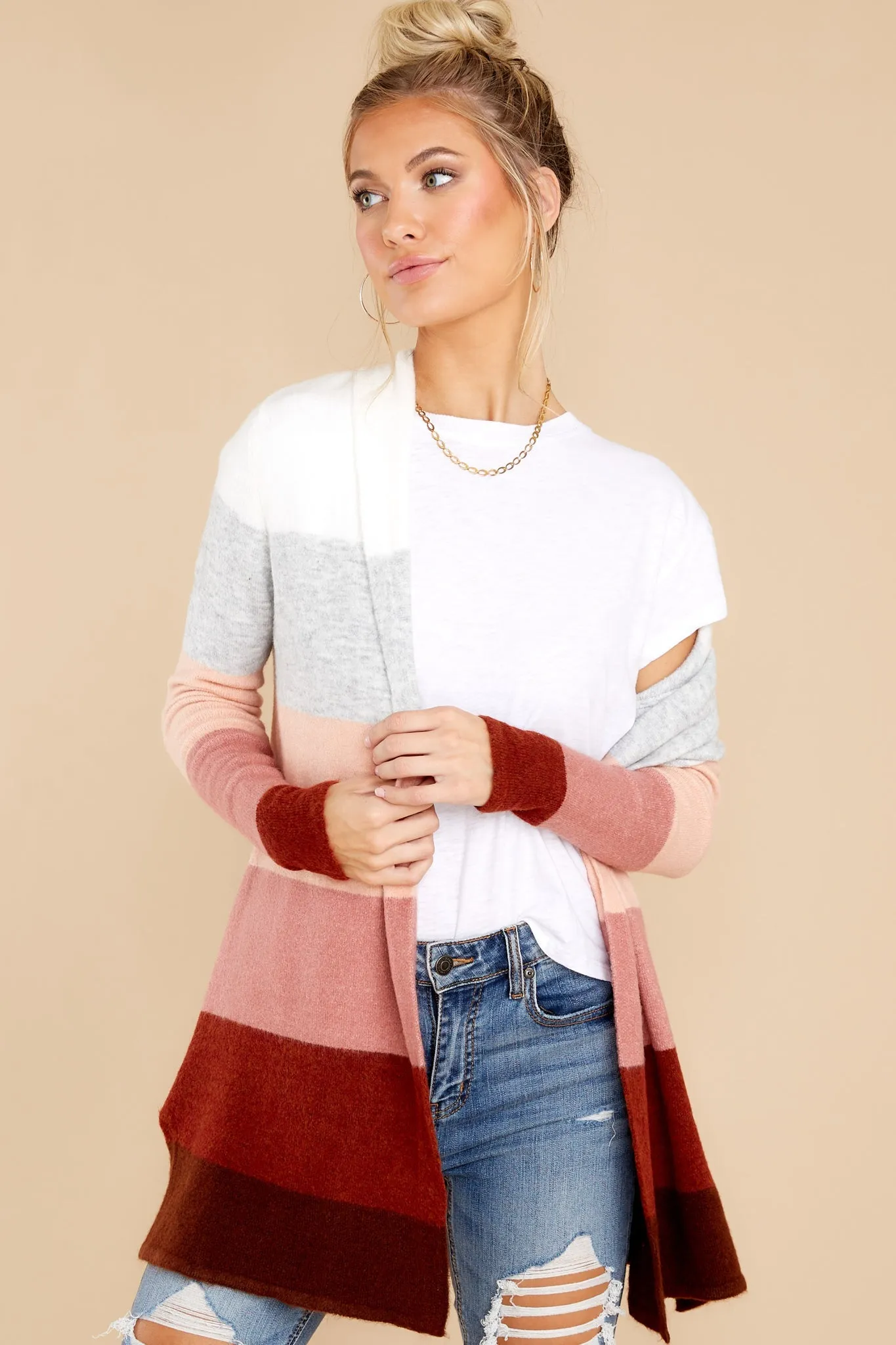 Line Leader Grey Colorblock Cardigan