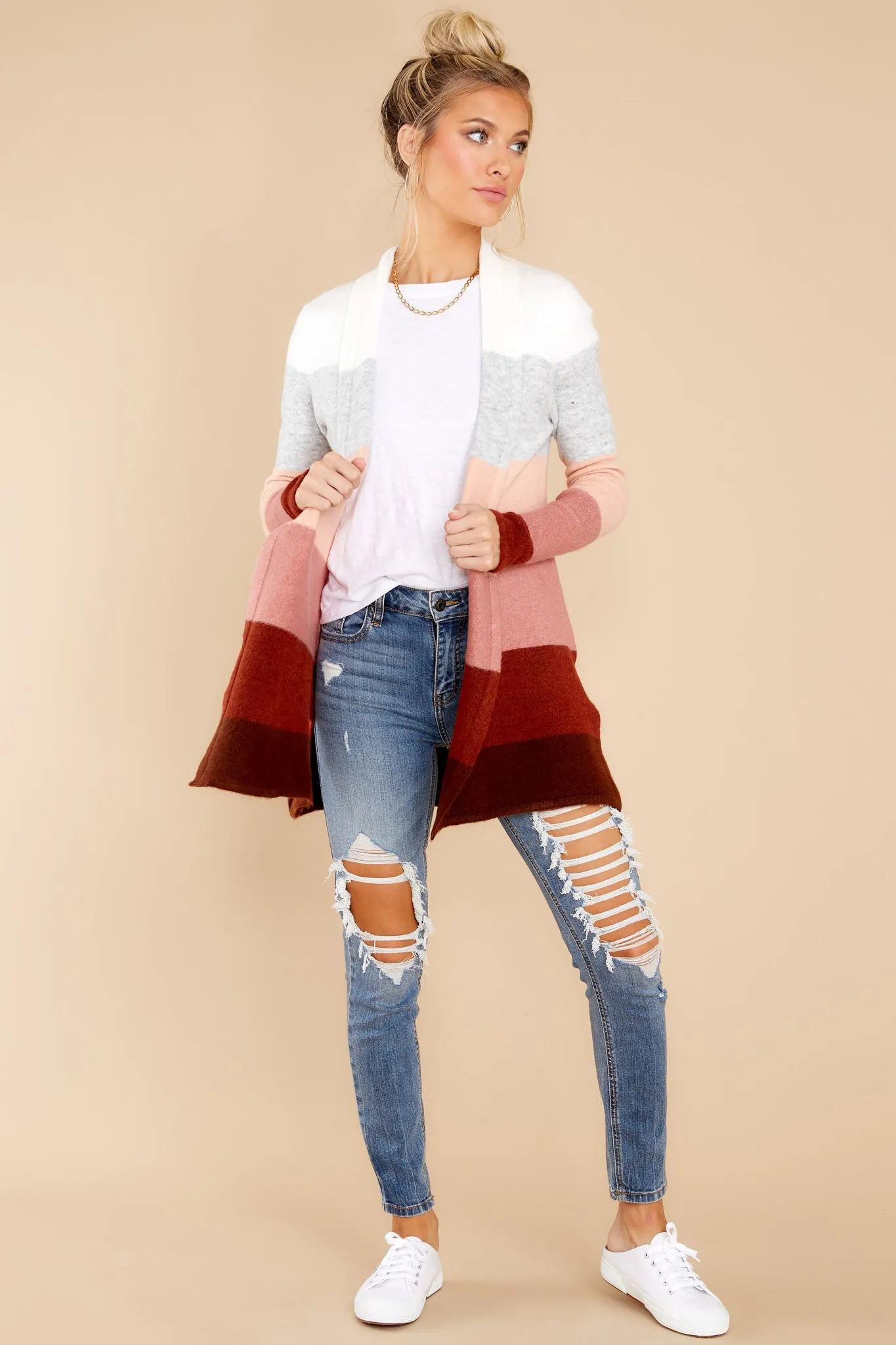 Line Leader Grey Colorblock Cardigan