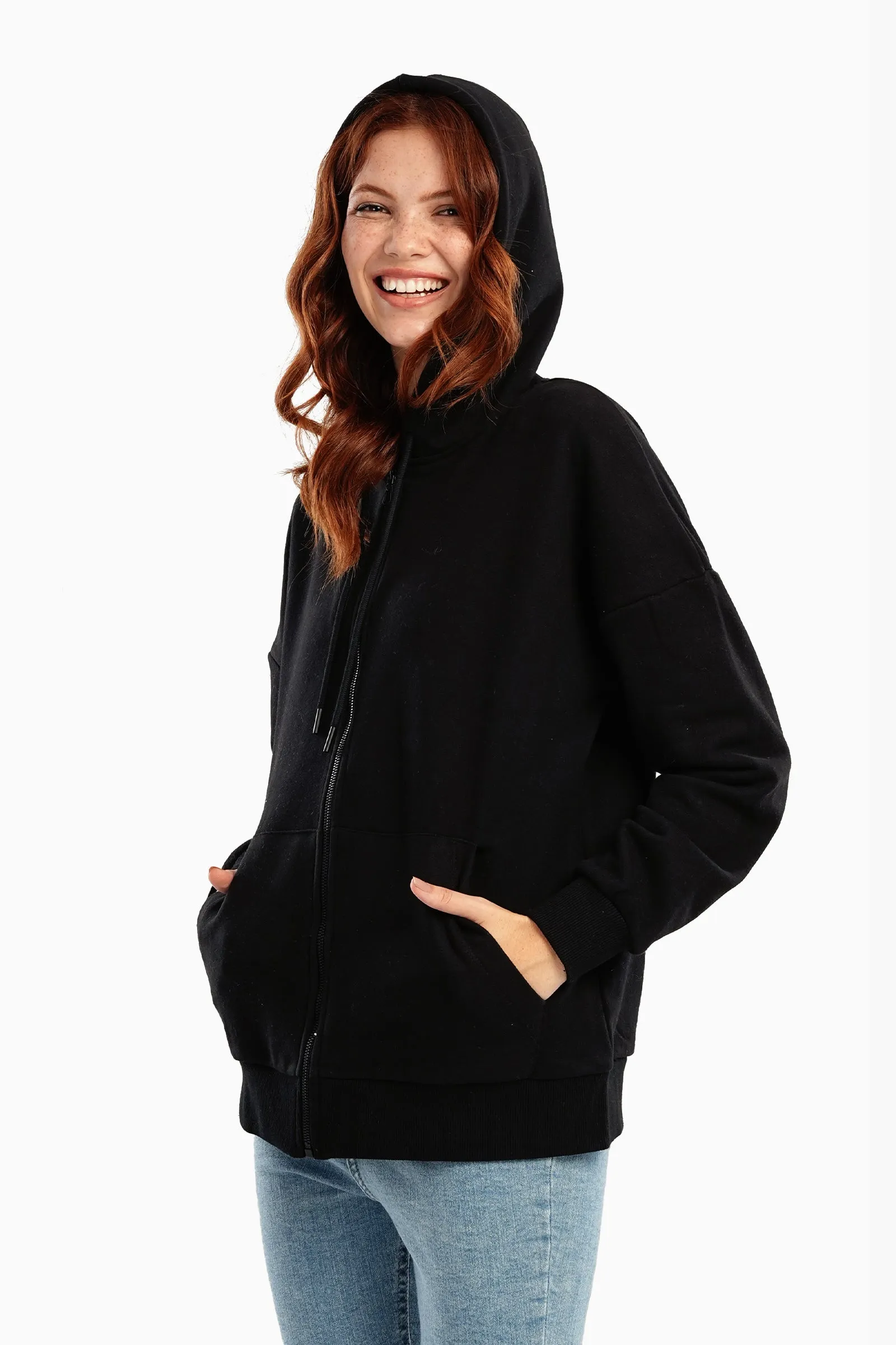 Lounge Hoodie with Zipper Closure