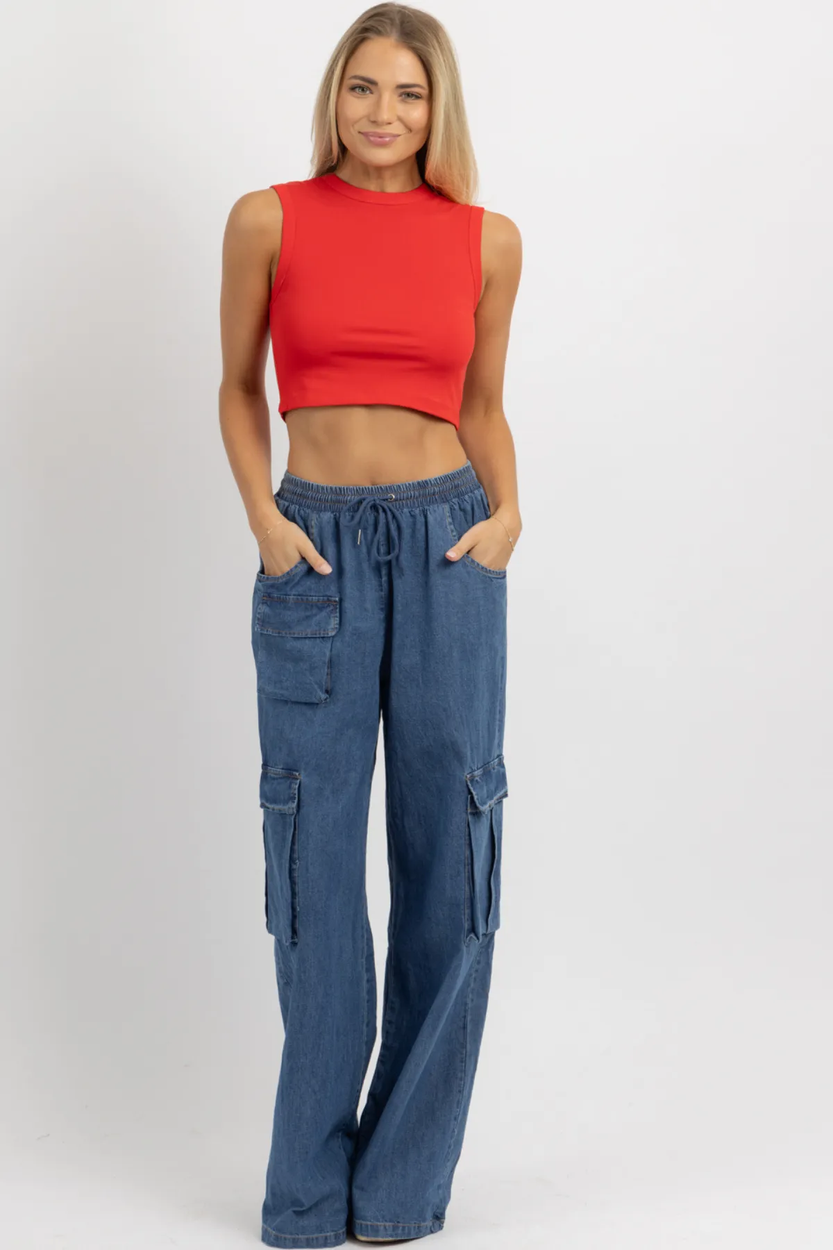 MAGGIE DENIM CARGO PANT *BACK IN STOCK*