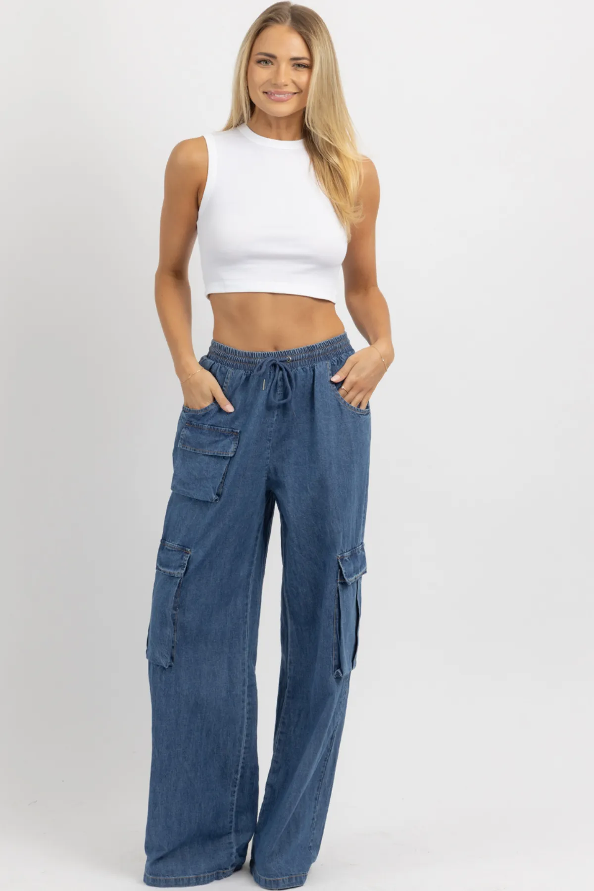 MAGGIE DENIM CARGO PANT *BACK IN STOCK*