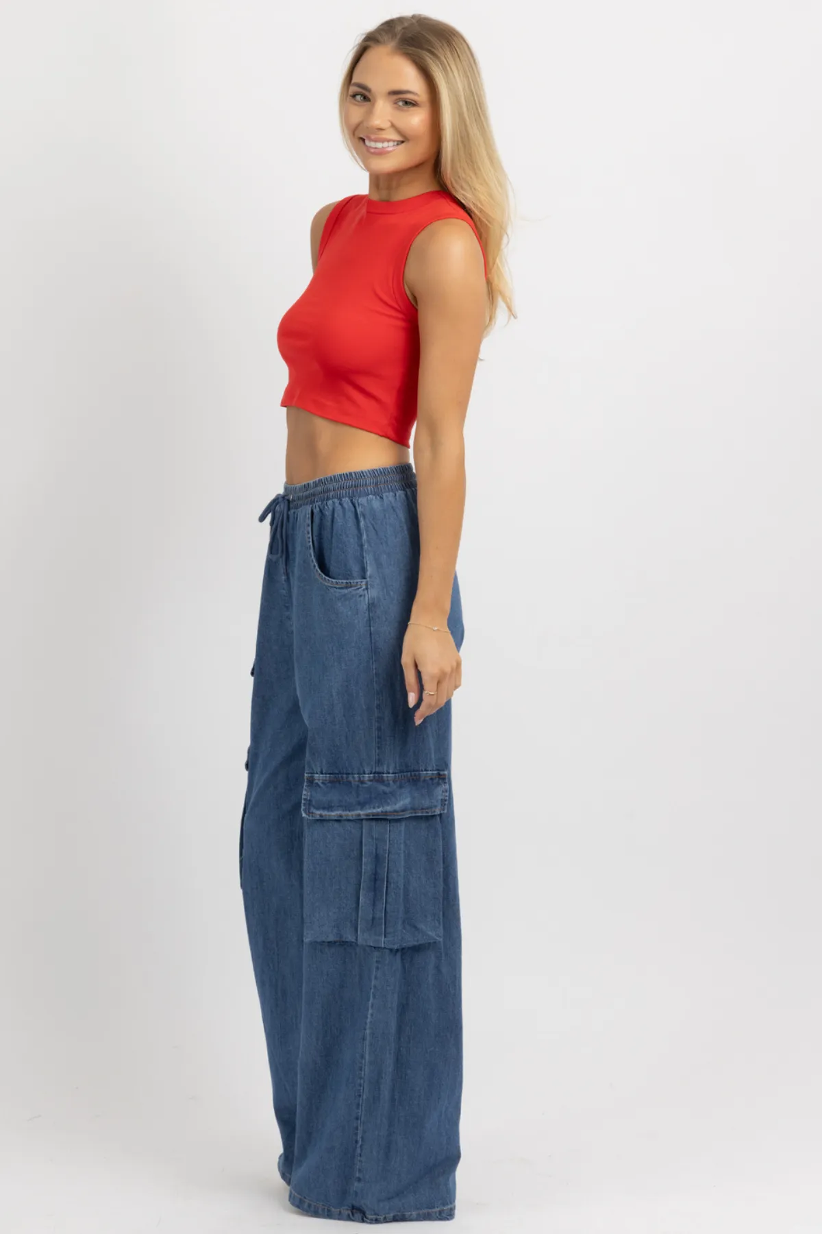 MAGGIE DENIM CARGO PANT *BACK IN STOCK*