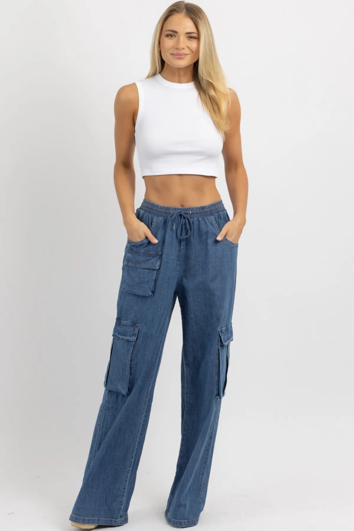 MAGGIE DENIM CARGO PANT *BACK IN STOCK*