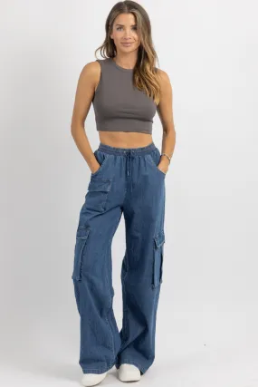 MAGGIE DENIM CARGO PANT *BACK IN STOCK*