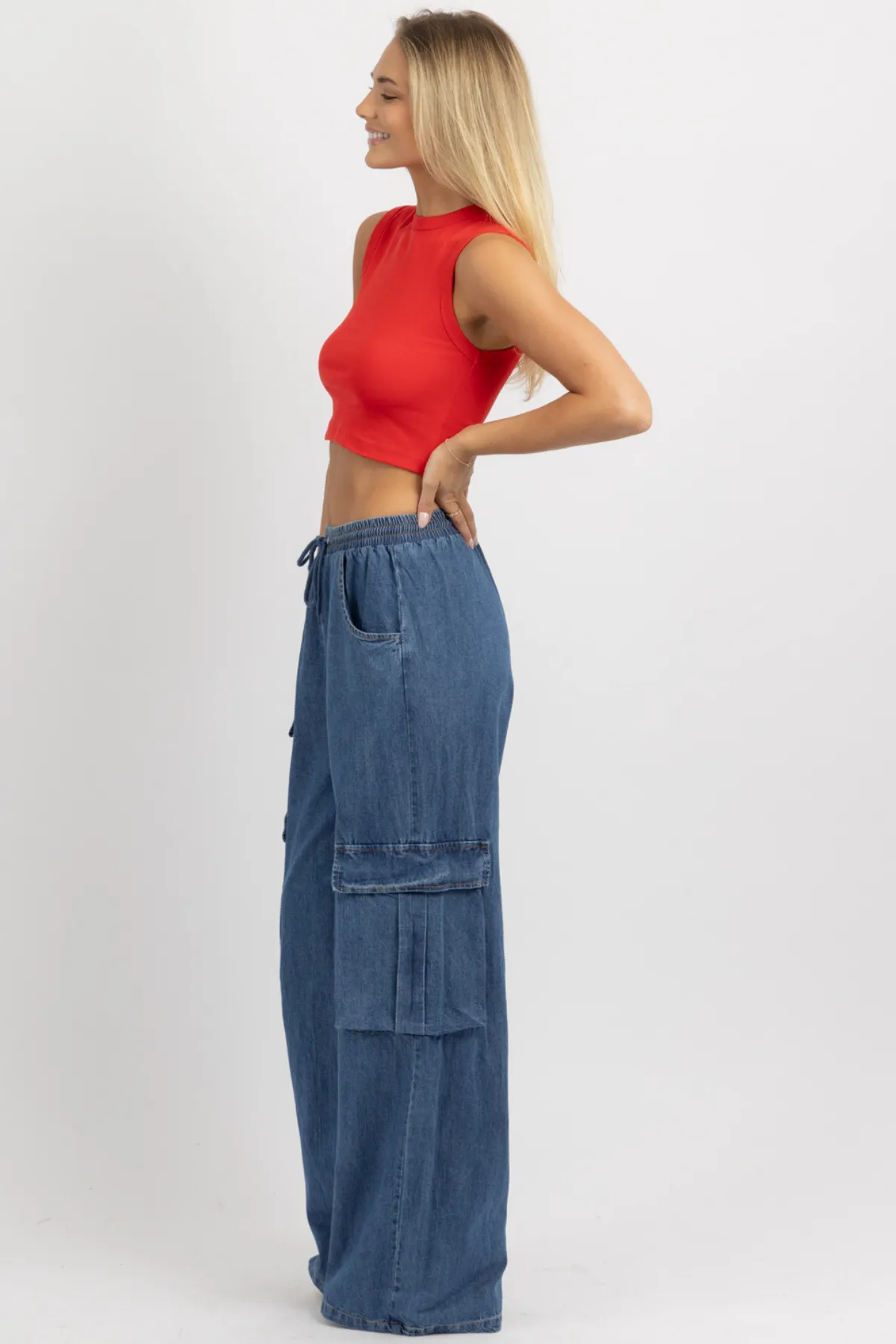 MAGGIE DENIM CARGO PANT *BACK IN STOCK*