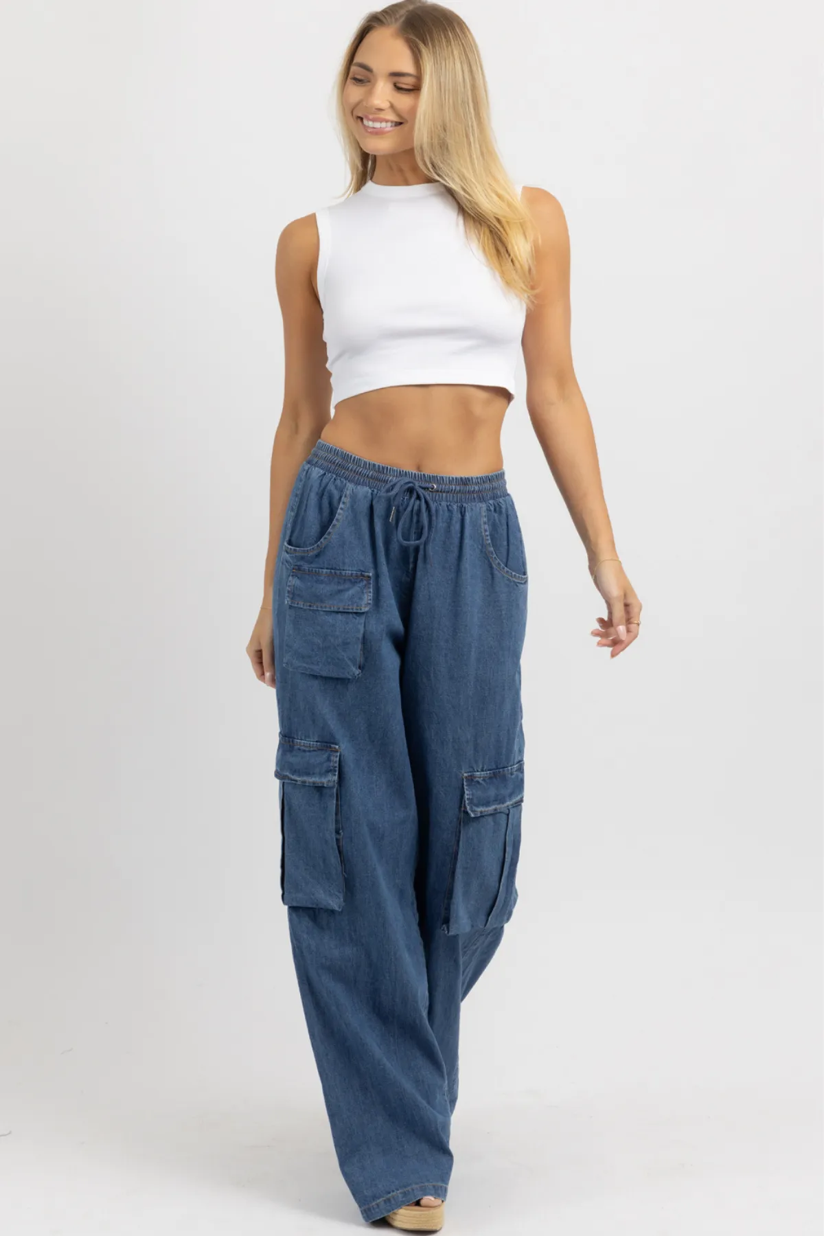 MAGGIE DENIM CARGO PANT *BACK IN STOCK*