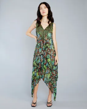 Malachite Butterfly Reversible Hi-Low Dress