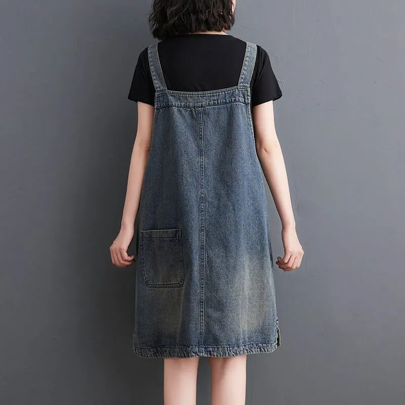 Malibu Distressed Overall Dress