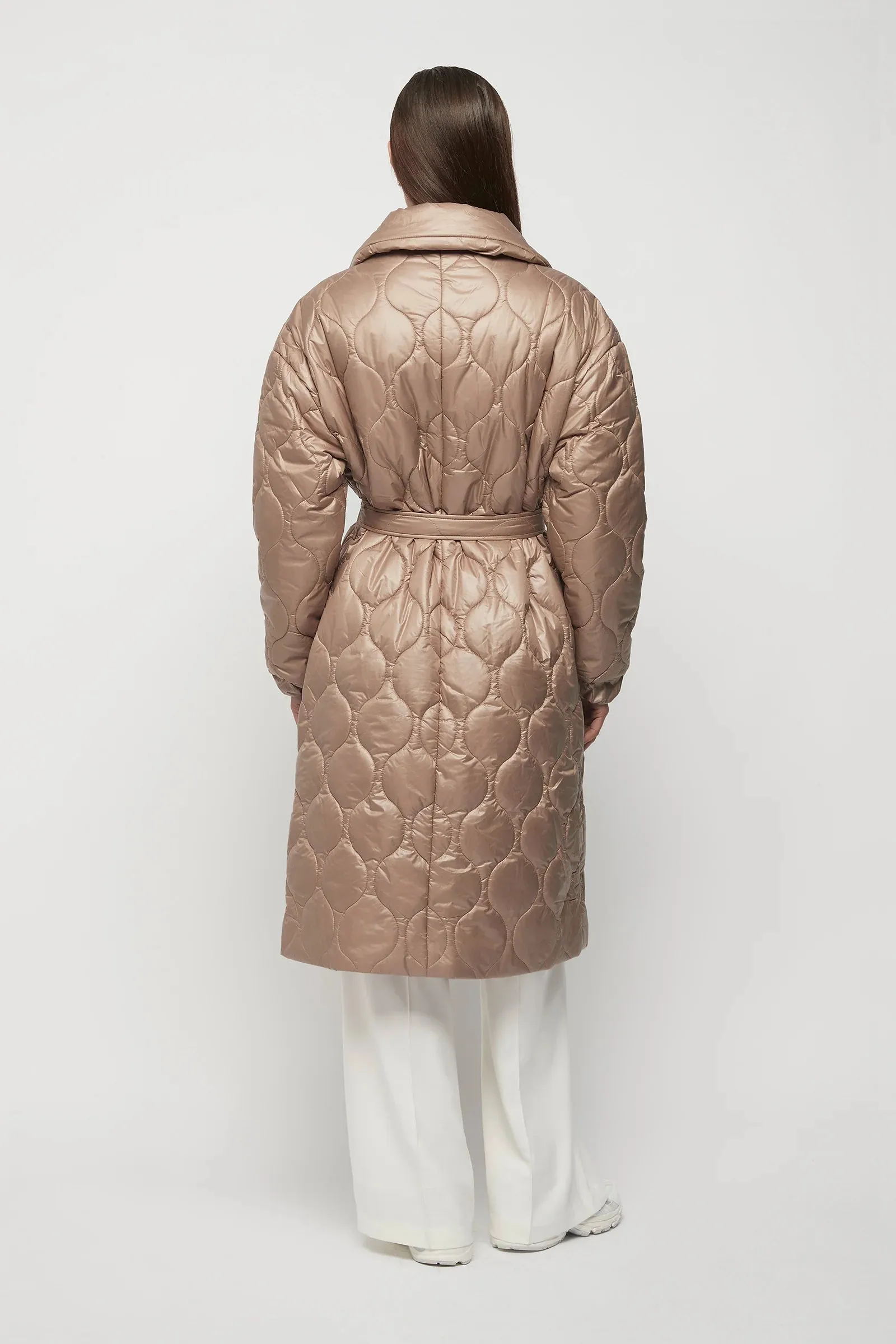 Maxwell Quilted Oversized Coat in Cornstalk