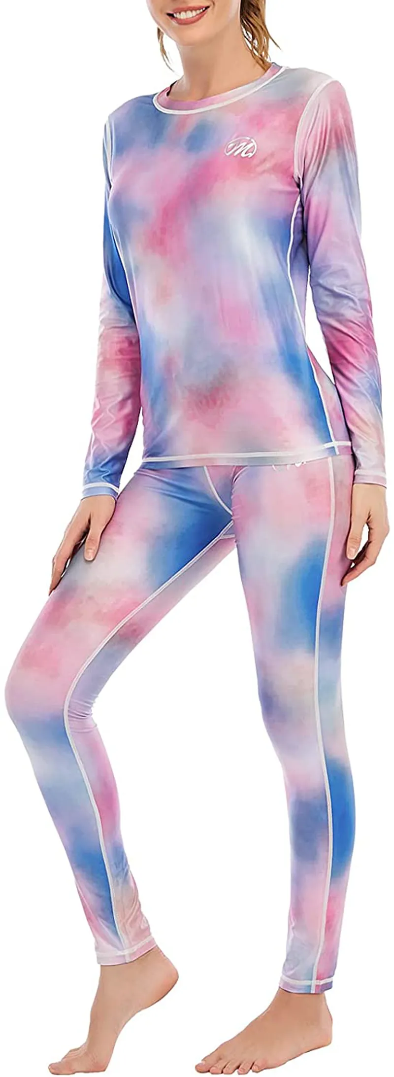 MEETWEE Thermal Underwear for Women, Winter Warm Base Layer Top & Bottom Set Long Johns with Fleece Lined Cold Weather Skiing