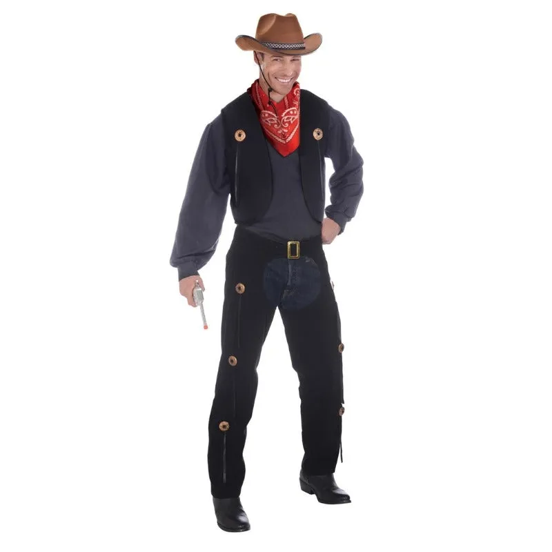 Mens Cowboy Vest and Chaps Set