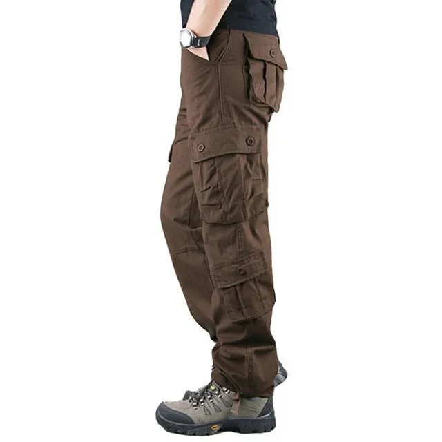 Men's Pants  Mens Cargo Men Tactical Trousers 8 Pockets Autumn Casual Cotton Big Size Overol Hombre