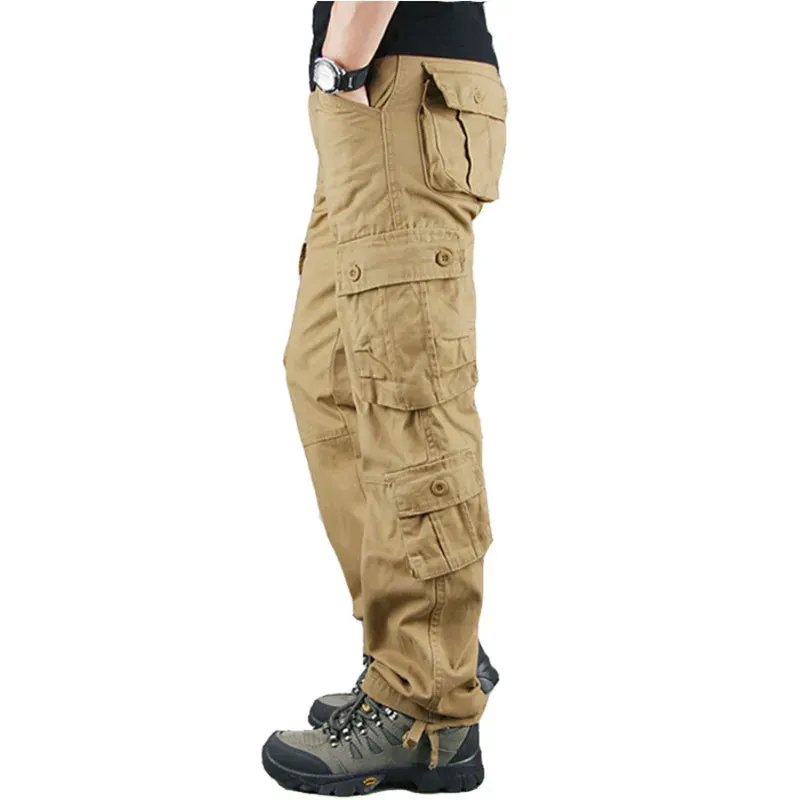 Men's Pants  Mens Cargo Men Tactical Trousers 8 Pockets Autumn Casual Cotton Big Size Overol Hombre