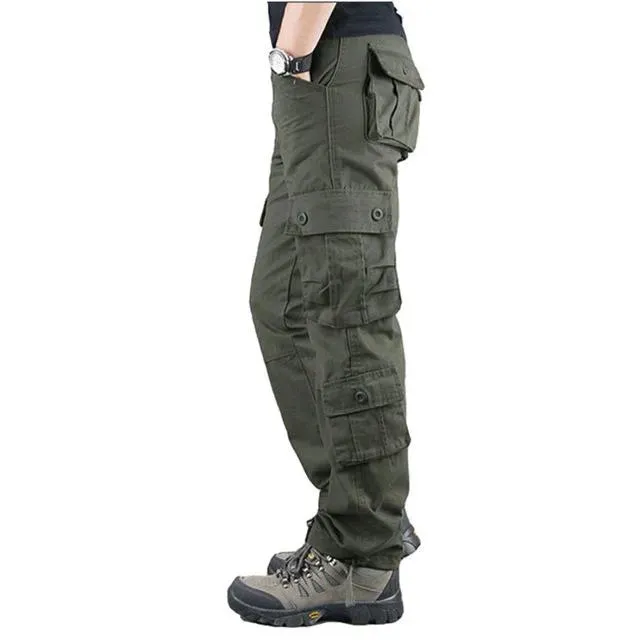 Men's Pants  Mens Cargo Men Tactical Trousers 8 Pockets Autumn Casual Cotton Big Size Overol Hombre