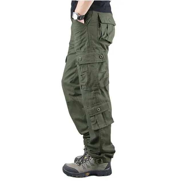 Men's Pants  Mens Cargo Men Tactical Trousers 8 Pockets Autumn Casual Cotton Big Size Overol Hombre