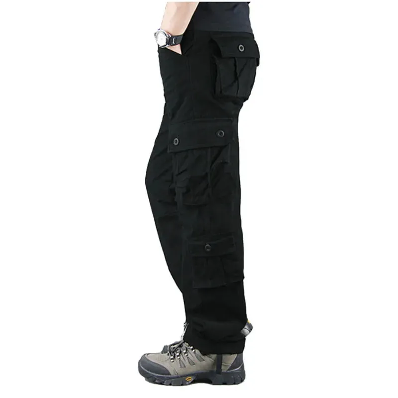 Men's Pants  Mens Cargo Men Tactical Trousers 8 Pockets Autumn Casual Cotton Big Size Overol Hombre