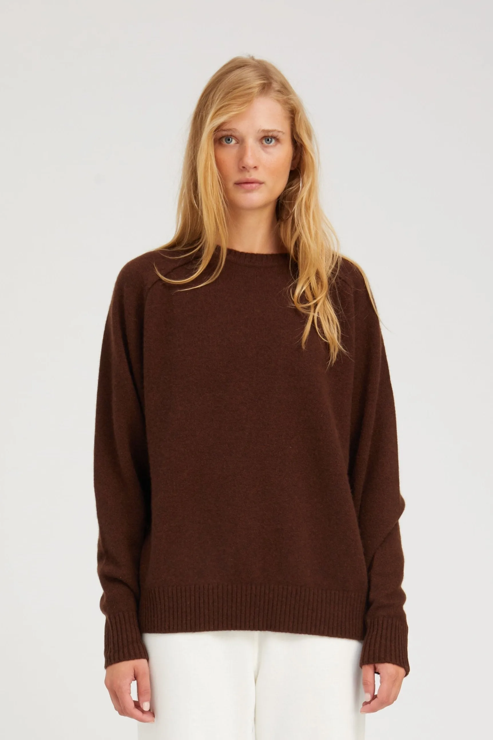 Mocha Cashmere Boyfriend Sweater