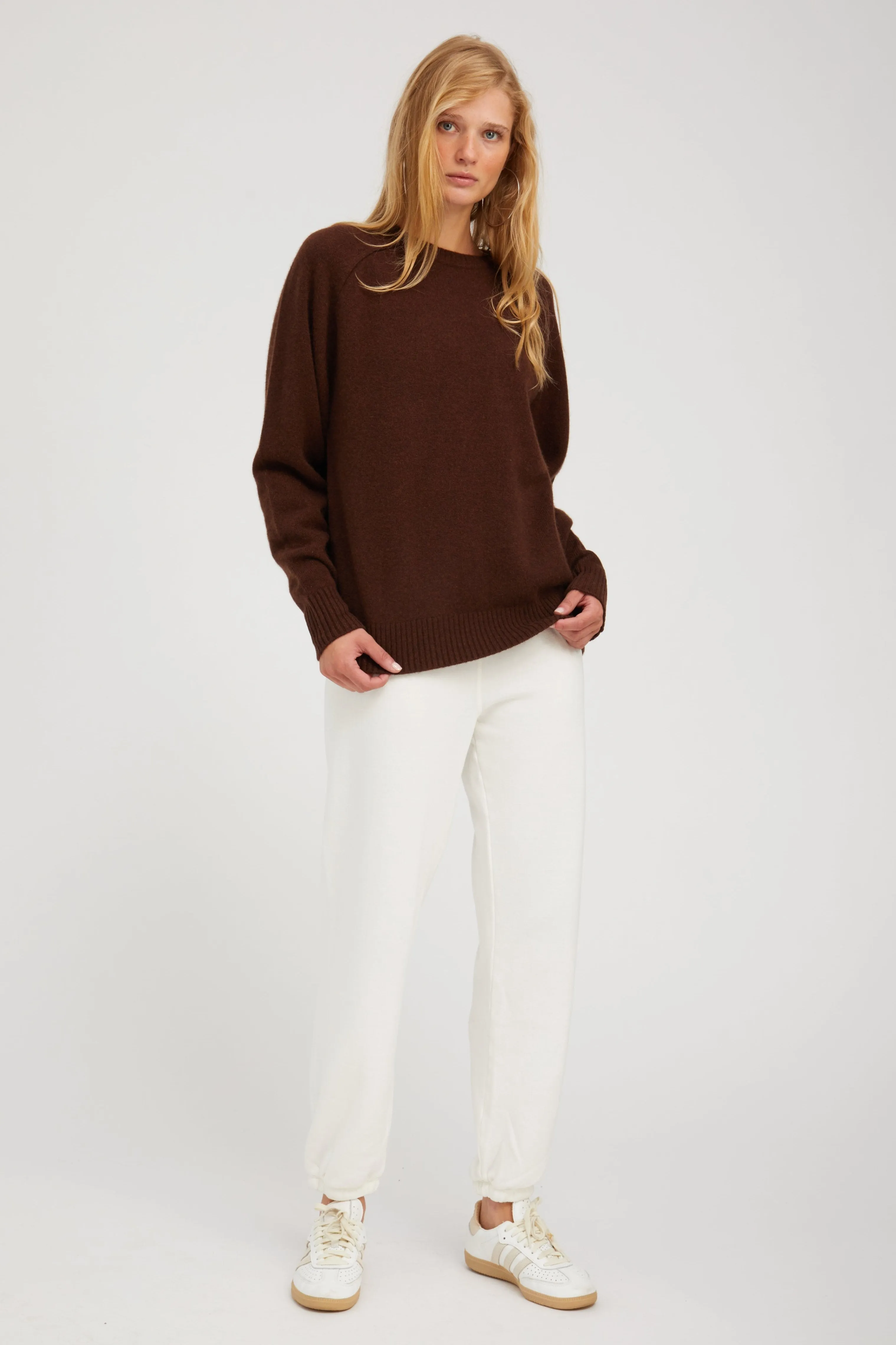 Mocha Cashmere Boyfriend Sweater