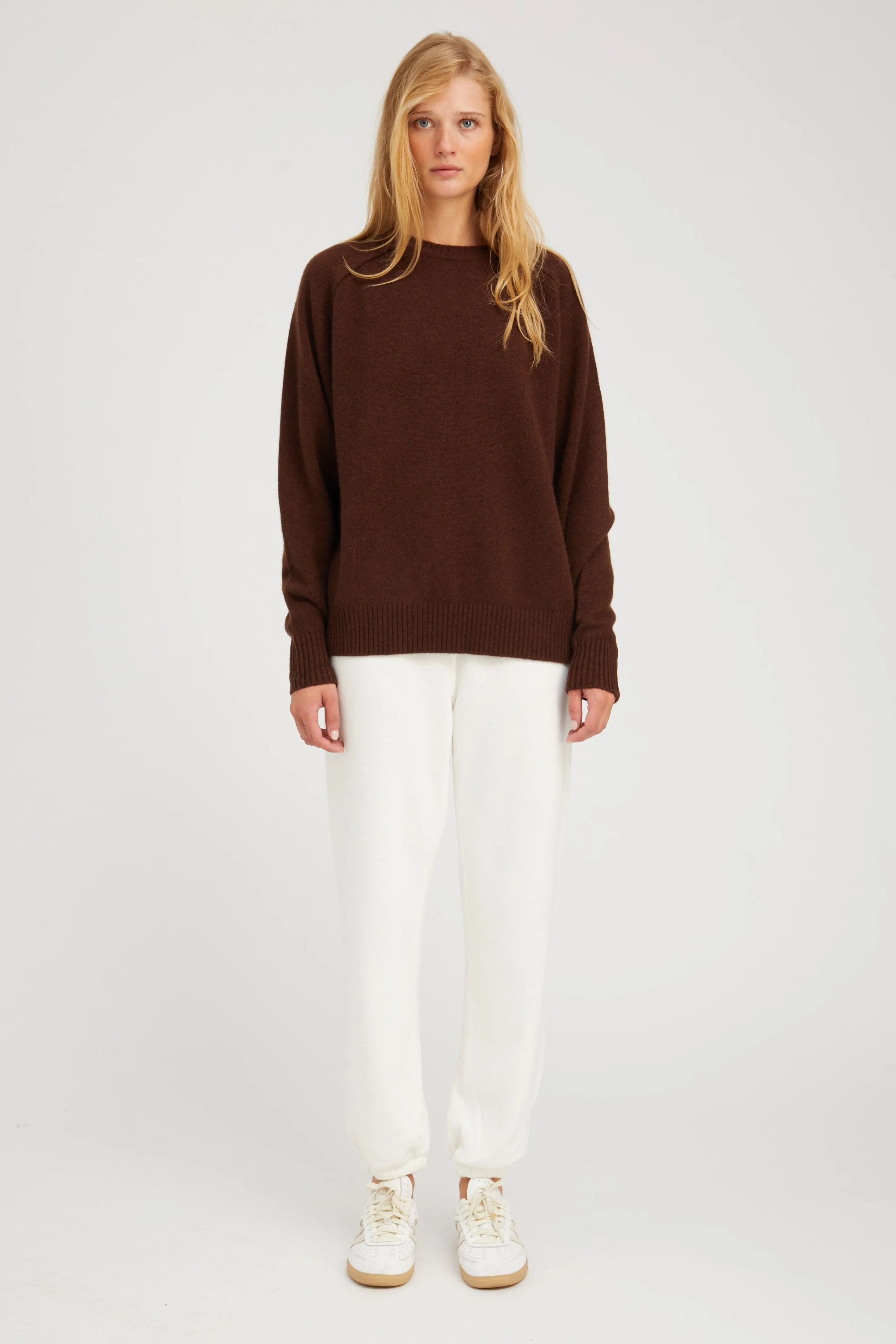 Mocha Cashmere Boyfriend Sweater