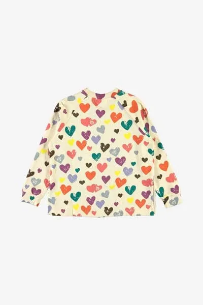 Molo Girls Sweater - Cotton Mary Heart Print Sweater