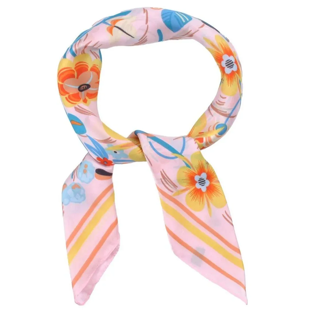 Multi Flower Pattern Square Scarf