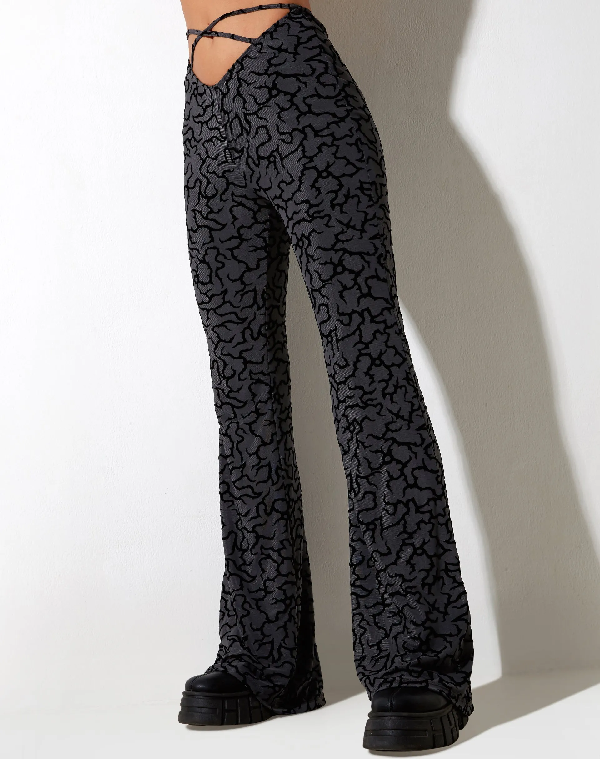 Nancha Flare Trouser in Tribal Flock