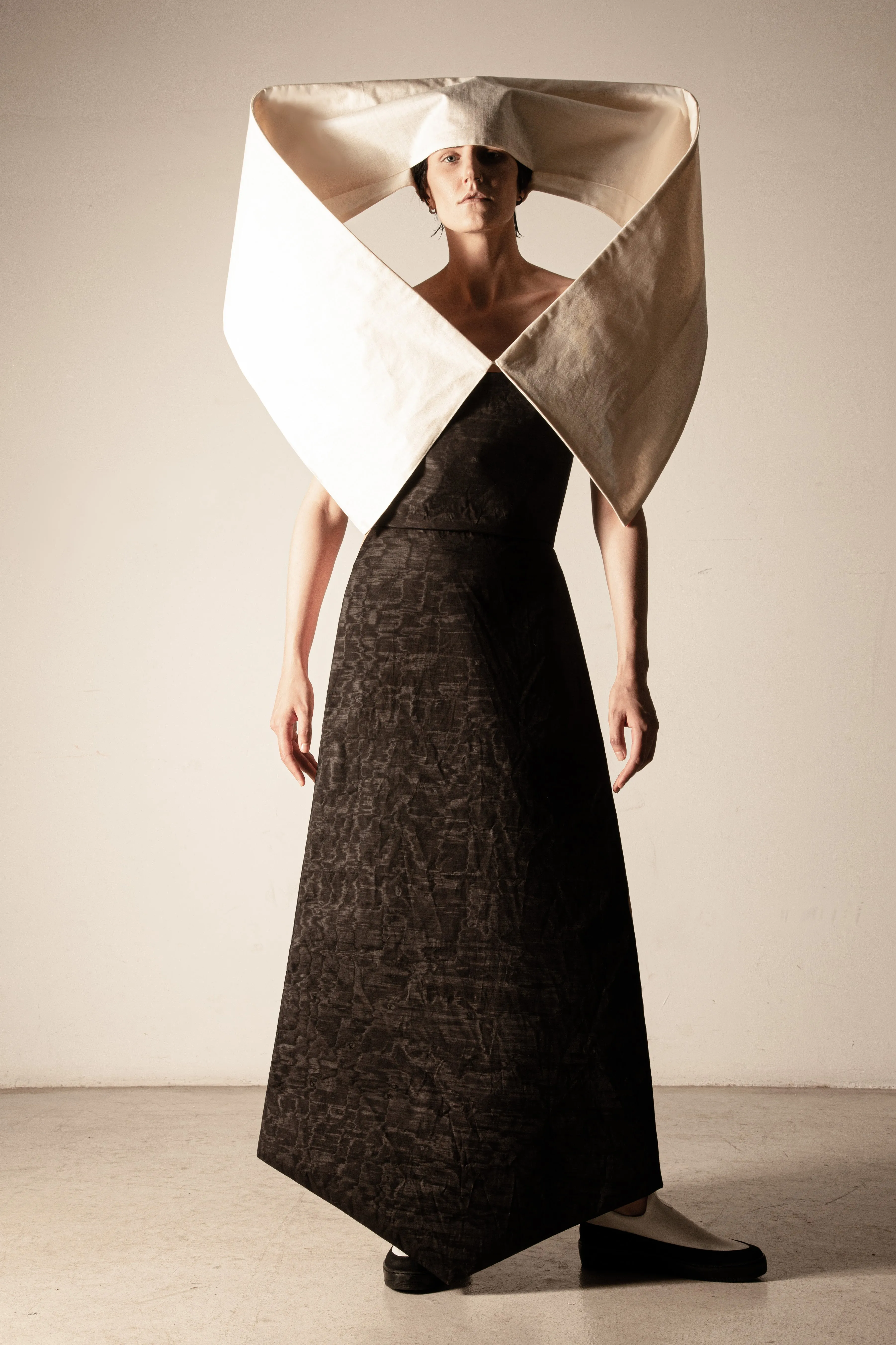 NARRATIVE 4-way transforming piece: dress/headpiece/scarf