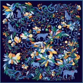 Night Zoo | Double Sided Silk Scarf