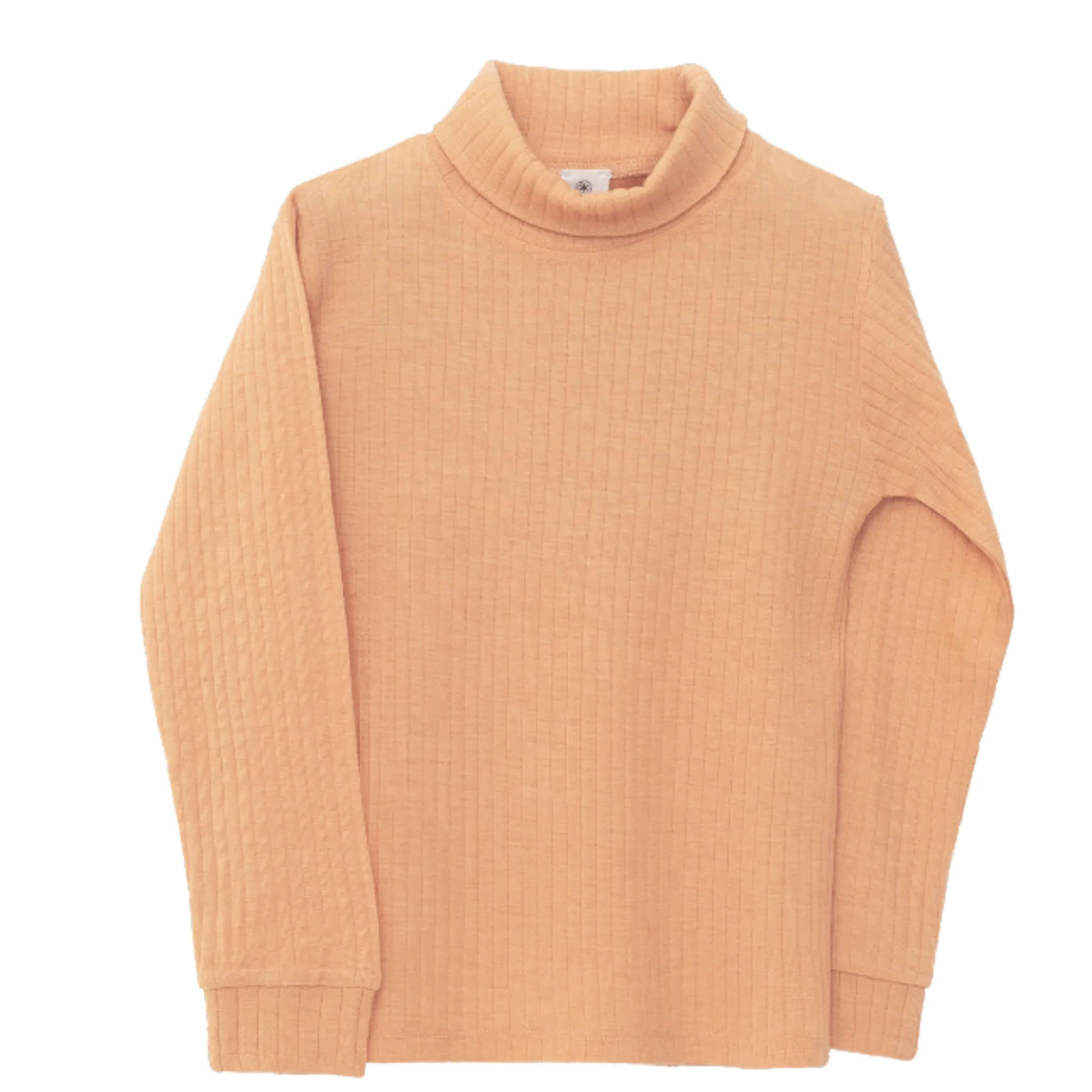 Organic by Feldman Play of Colors Long Sleeve Turtleneck Shirt  - Ochre