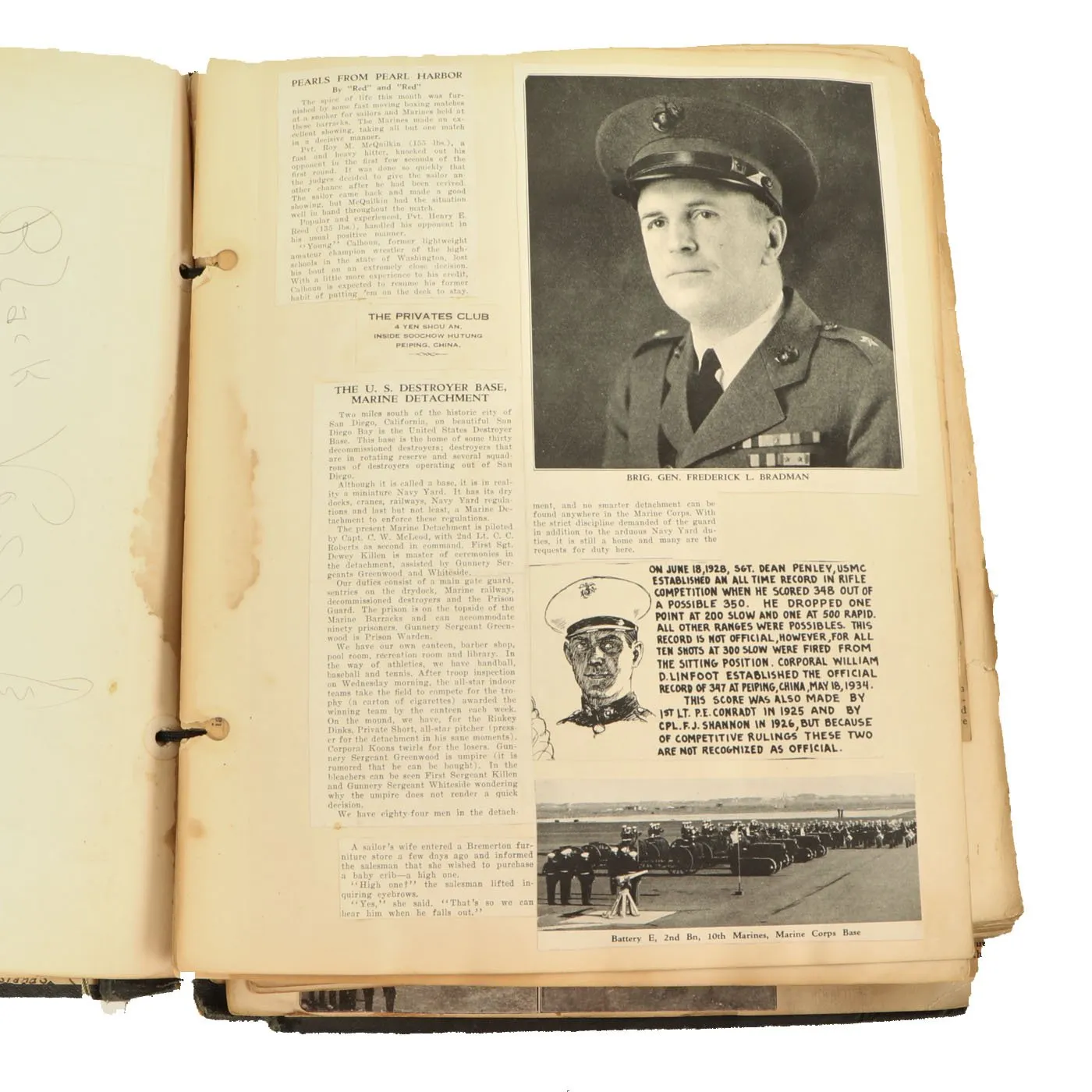 Original U.S. Pre-WWII China Marine and Submarine USS Snapper Photo Albums Scrapbook Set