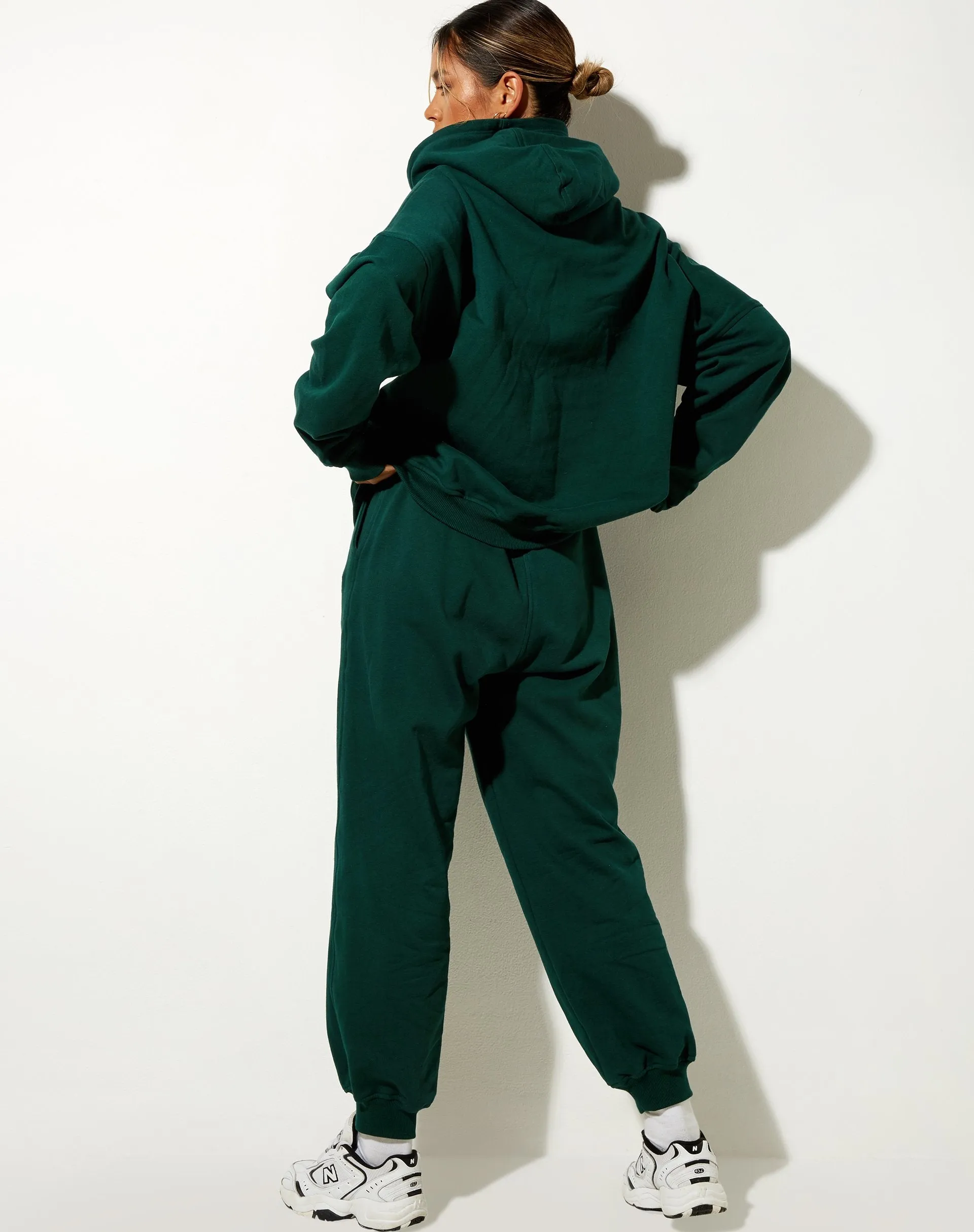 Oversize Hoodie in Bottle Green Cupid Embro