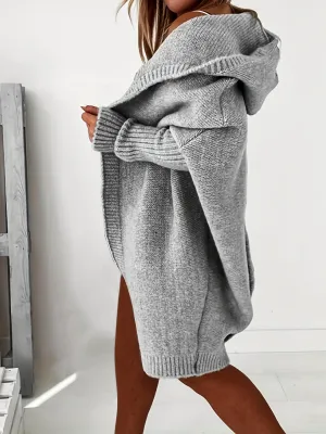 Oversized Hooded Knitted Cardigan