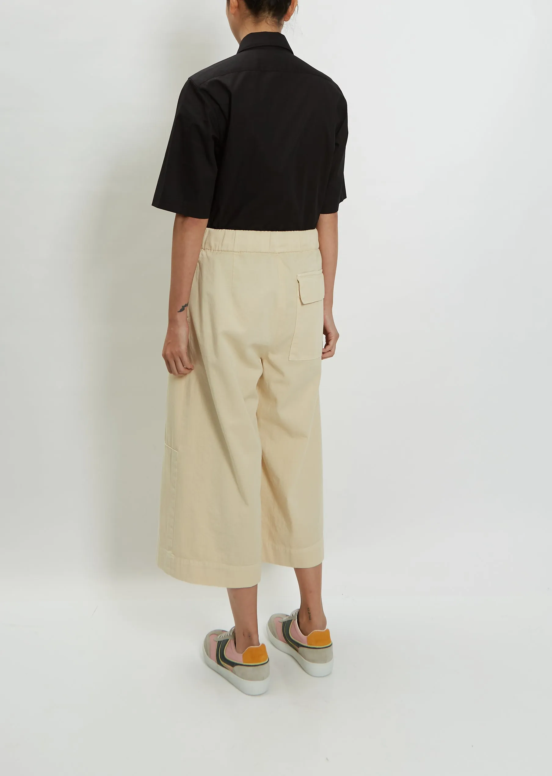 Paint Short Cotton Pant — Ecru