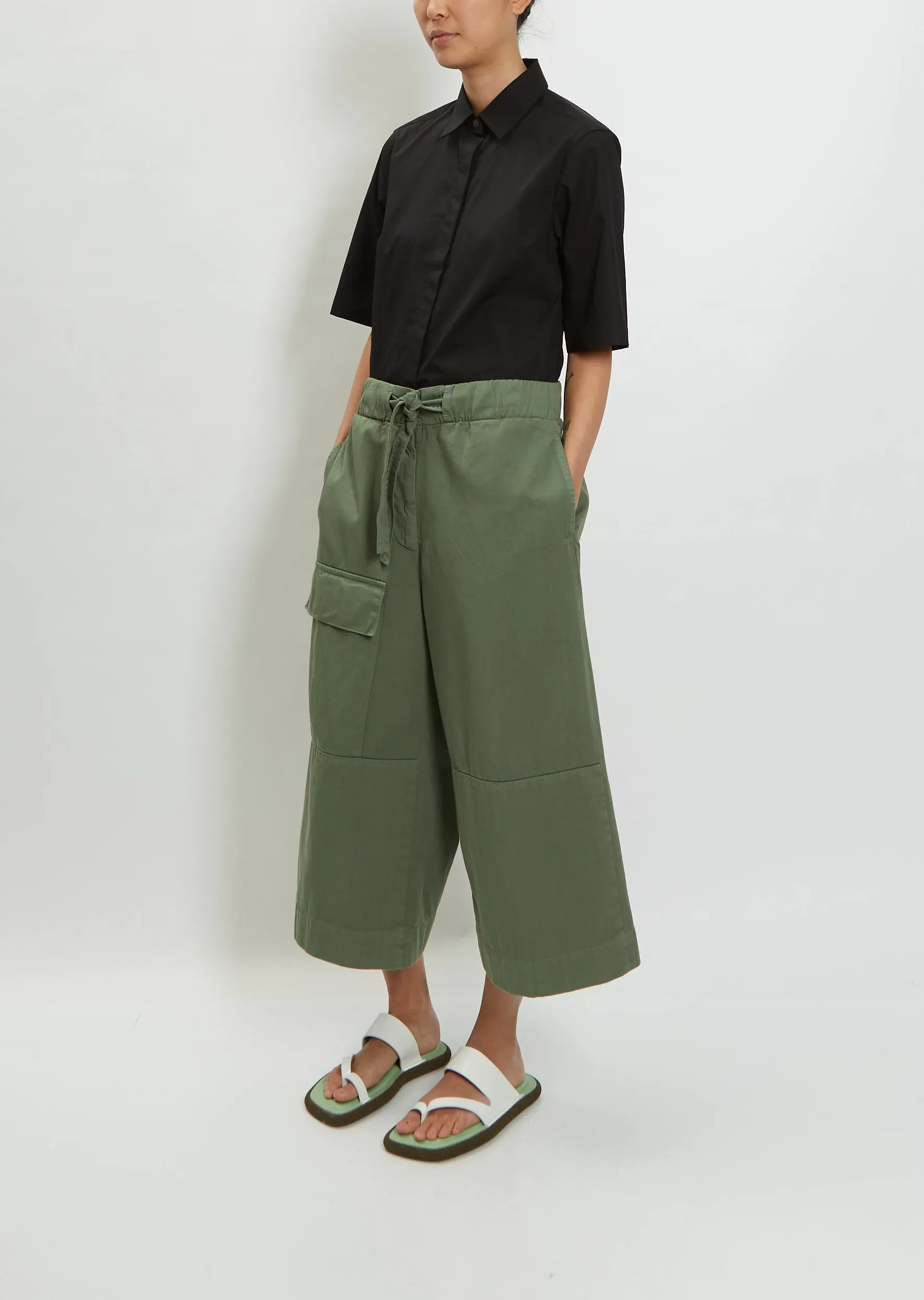 Paint Short Cotton Pant — Khaki