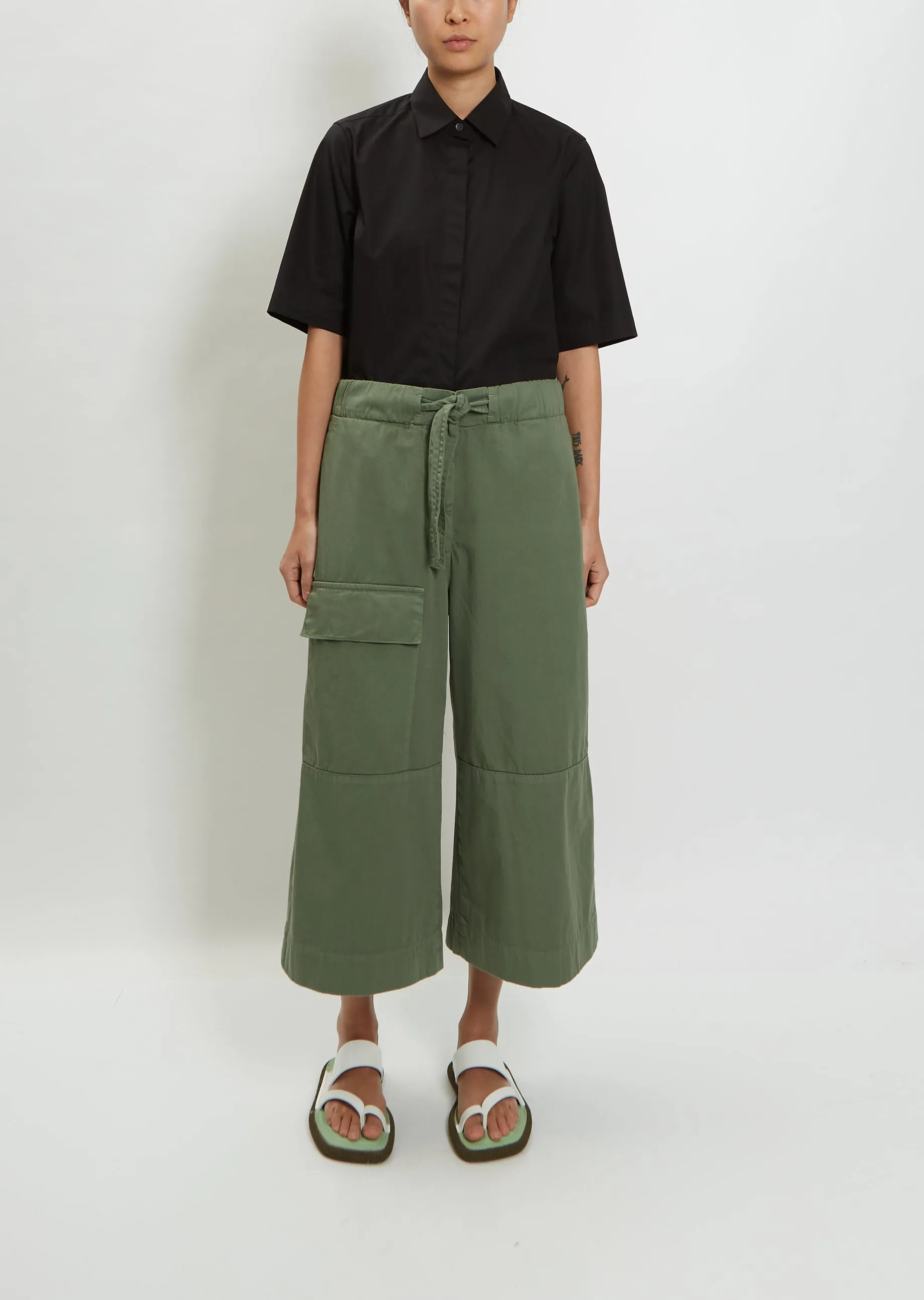 Paint Short Cotton Pant — Khaki