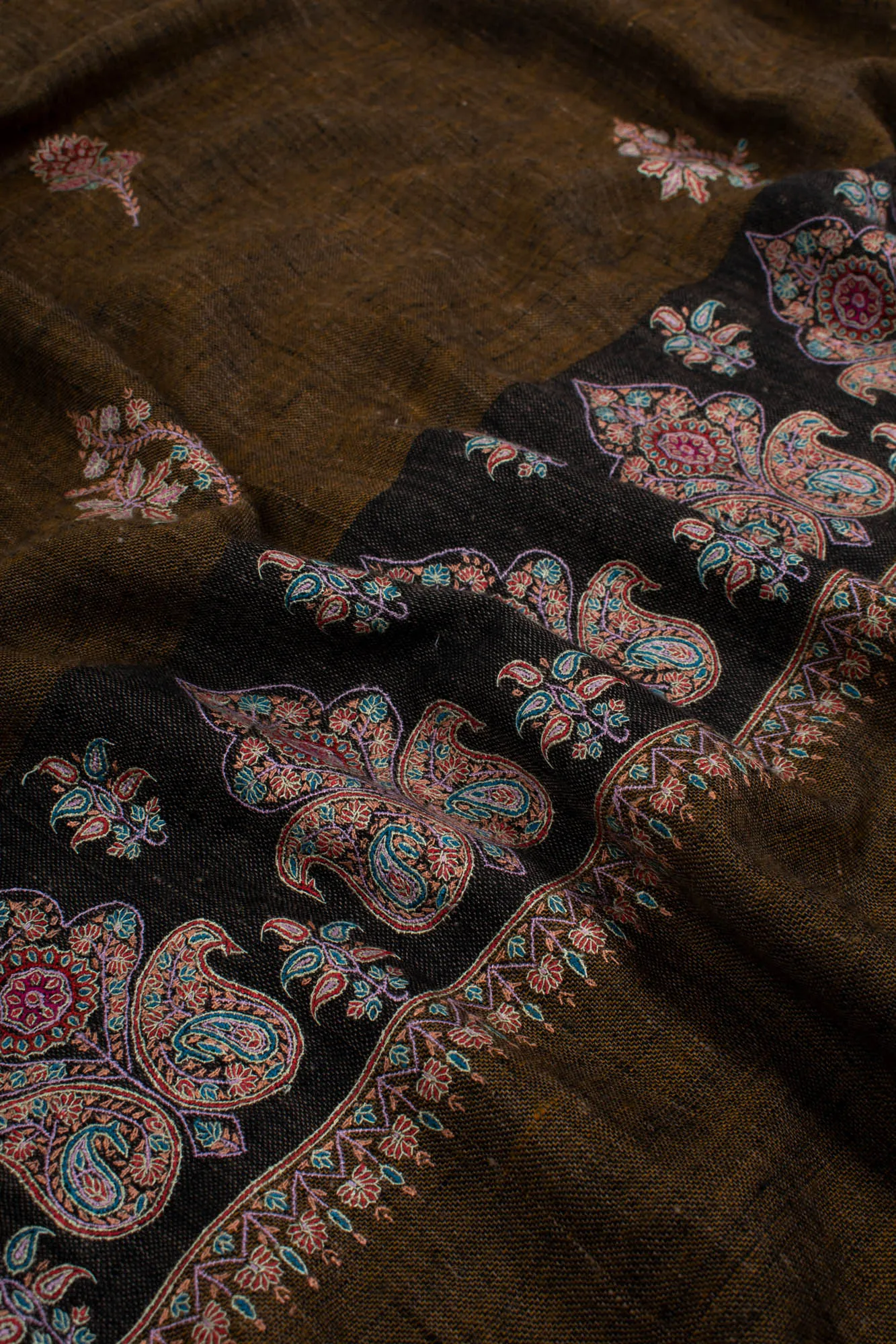 Palla Embroidery Khadi Kashmiri Shawl - SATYA