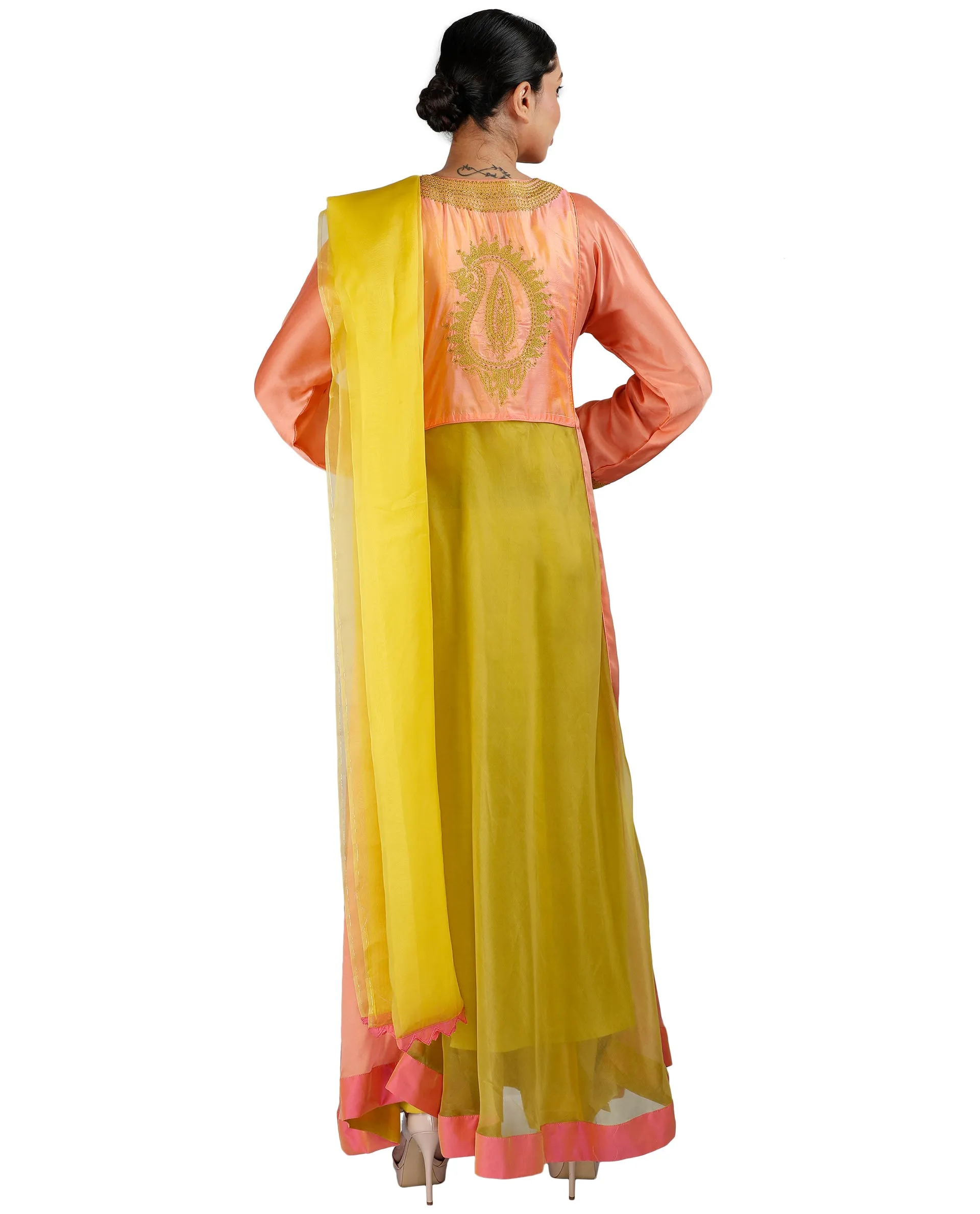 Peach and Green Salwar