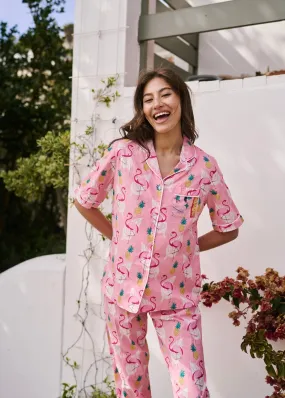 Pink Flamingo Short Sleeve Pyjama Set