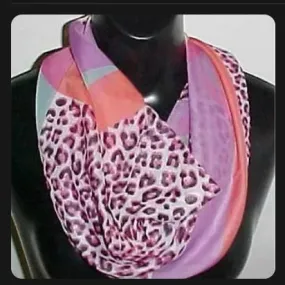 Pink Women's Lightweight Animal Print Scarf